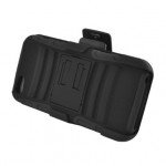 Wholesale iPhone 5 Silicon+PC Dual Hybrid Case with Stand and Holster Clip (Black-Black)